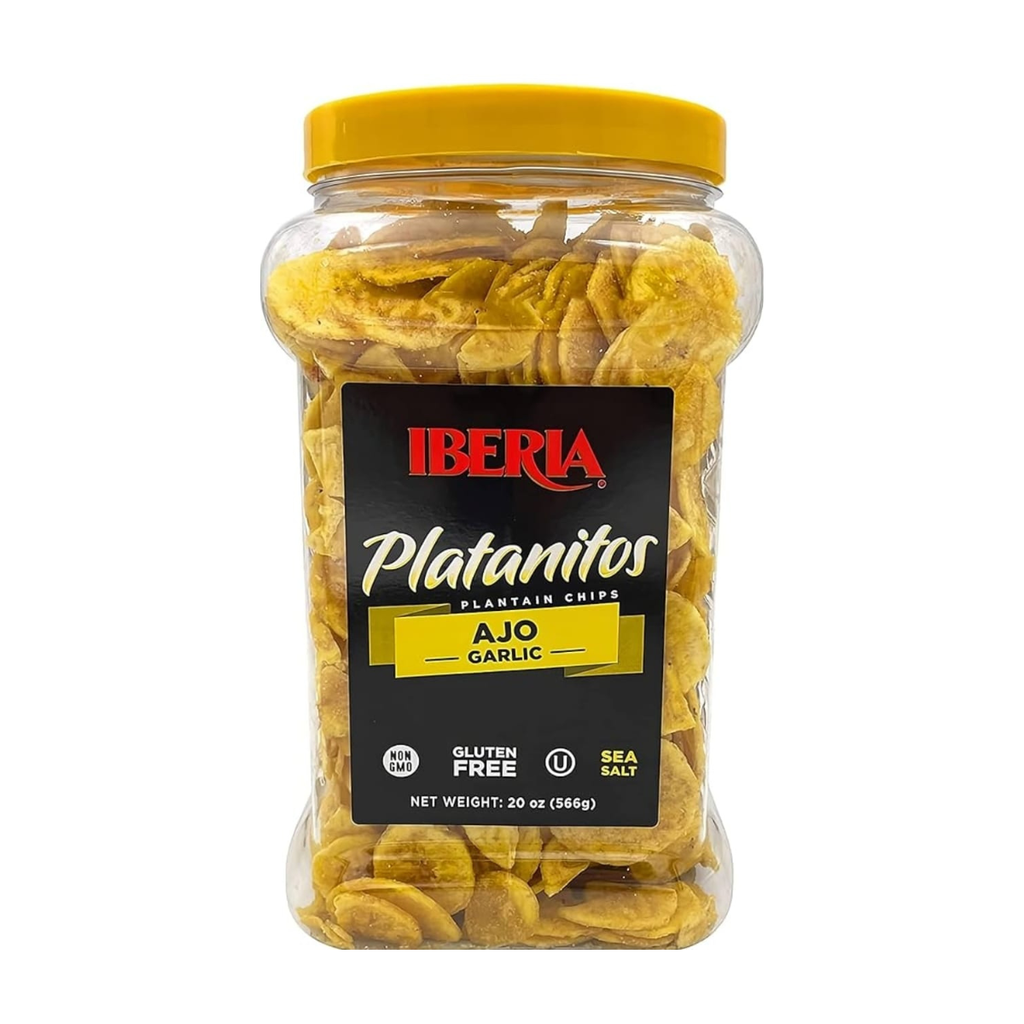 Iberia Plantain Chips Garlic (Jar) 20oz