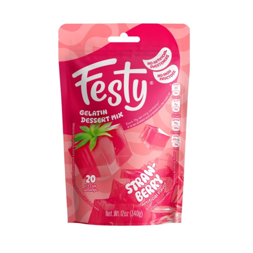 [2025240] FESTY STRAWBERRY GELATIN  12 OZ
