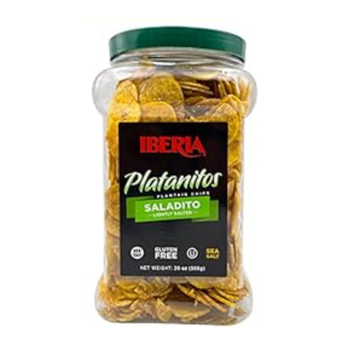 [235015] Iberia Plantain Chips Lightly Salted (Jar) 20oz