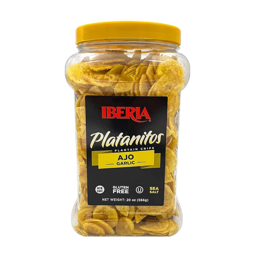 Iberia Plantain Chips Garlic (Jar) 20oz